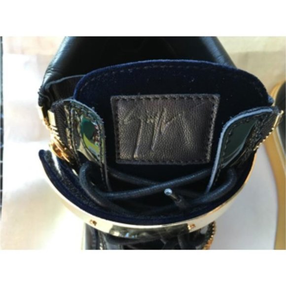 New Giuseppe Zanotti Double Zip Metallic High Top Sneakers Size Eu 39 - Picture 8 of 9